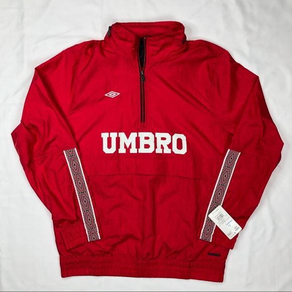 Red Umbro Men’s Jacket Windbreaker with Hood - Picture 1 of 8